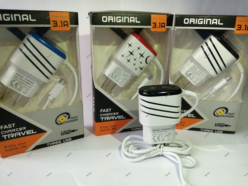 Carga Rapida 3.1 Amp Micro Usb + 2 Usb Nuevo