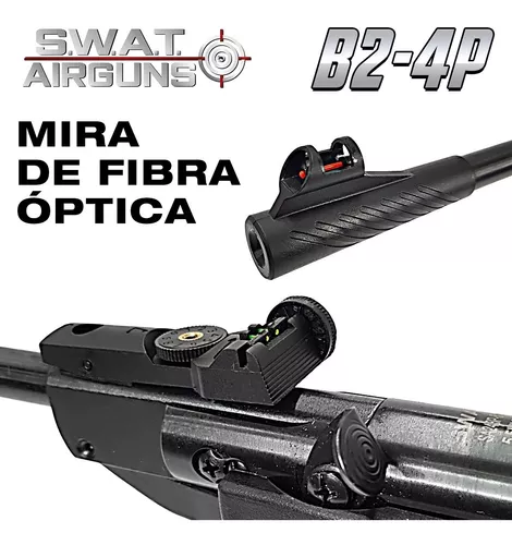 Rifle Aire Comprimido 5.5 Potenciado Táctico + Mira +balines