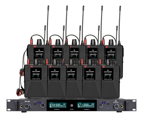 Gochanmi Er220y Sistema Monitor 2canales Estereo 10 Receptores