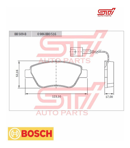 Imagem 2 de 2 de Pastilha Freio Bosch Stilo 1.8 8v Bb509b 2002 2003 2004 2005
