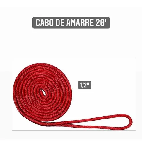 Cabo 1/2 De Amarre Rojo 20