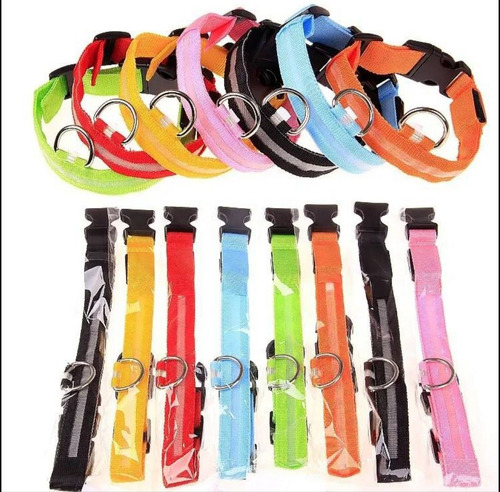 Collar Para Perros De Nylon Con Luz Led Recargable 