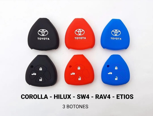 Funda De Silicona Cubre Llave Toyota Hilux - Etios 3 Botones
