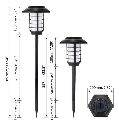 Paquete De 2 Luces Solares De Llama Para Exteriores, Luces D