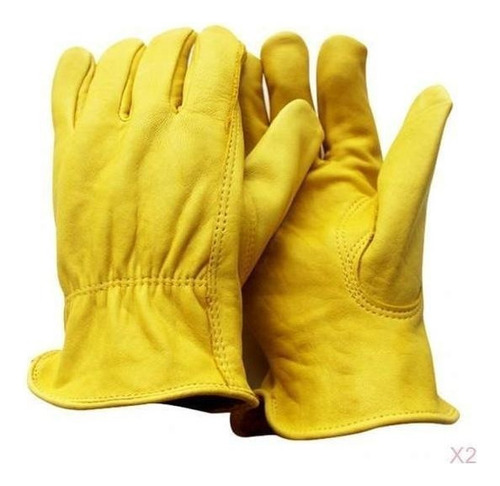 2 Pares De Piel De Oveja Guantes De Jardinería De Soldadura