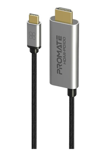 Cable Hdmi A Usb-c Promate Hdmi-pd100 4k 100w 1.8m Gris