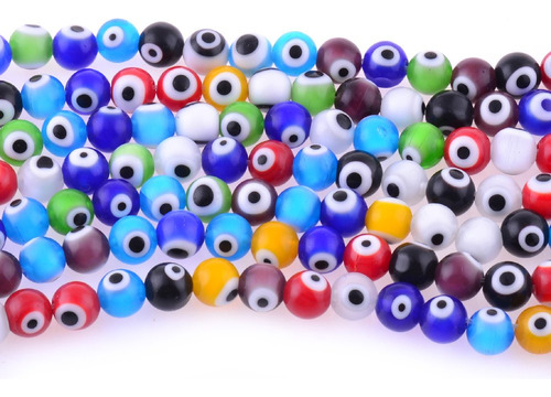 10 mm 200 pcs Mal Ojo Perla Vidrio Vario Color Joyeria Para