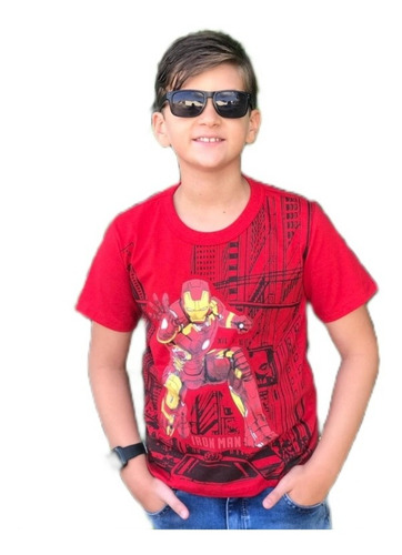 Imagem 3 de 8 de Kit 5 Camiseta Infantil Menino Herois Personagens Atacado