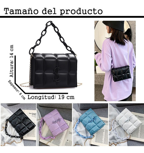 Imagen 2 de 7 de Bolso A Cuadros Para Mujer, Hombro Oblicuo, Portátil 2 En 1