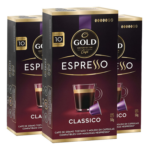 30 Capsulas Cafe De Grano Espresso Gold - Elige Tu Variedad