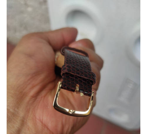 Reloj Omega Geneve Chapa De Oro Caqui Dorado Blanco (Usado)