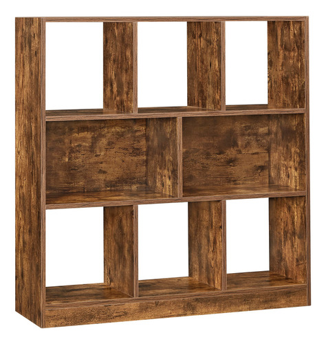 Biblioteca Vasagle Ulbc55bx Color Rustic Brown De Metal 121.41cm X 29.97cm X 33.7cm Con 3 Estantes