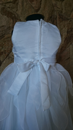 Imagem 7 de 8 de Vestido Infantil Festa Dama Florista Batizado Branco Paetês