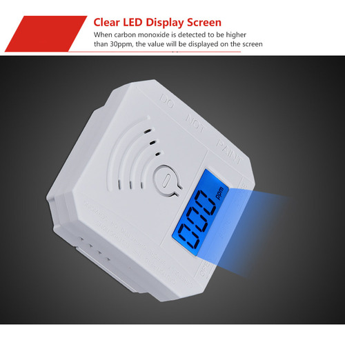 Detector De Co2 Que Funciona Con Pilas Con Pantalla Led Y Al