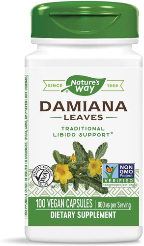 Natures Way Hojas De Damiana 100capsulas