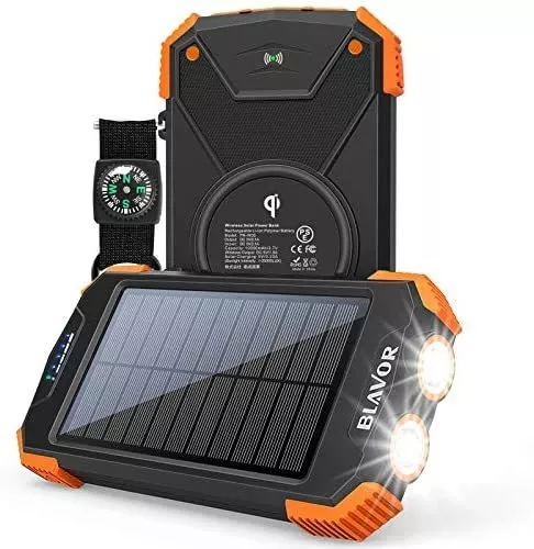 Cargador De Batería Solar, Portátil Qi De 10,000 mah, Baterí