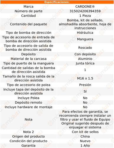 Bomba Dirección Licuadora Rendezvous 3.4l V6 04/05