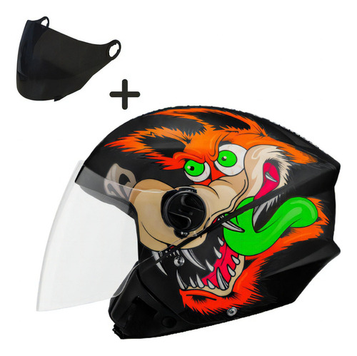 Capacete Aberto New Liberty 3 Coyote Fosco Com Viseira Fume Cor Preto Brilhante Tamanho do capacete 56