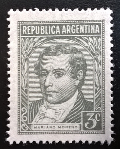 Argentina Sello Gj 881 Moreno 3c Rayos Rectos 46 Mint L14028