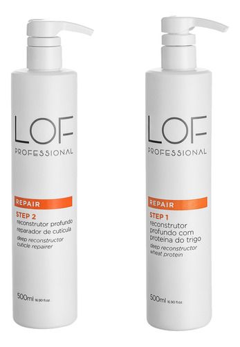 Kit Lof Reconstrutor Repair Step 1 500 Ml + Step 2 500 Ml