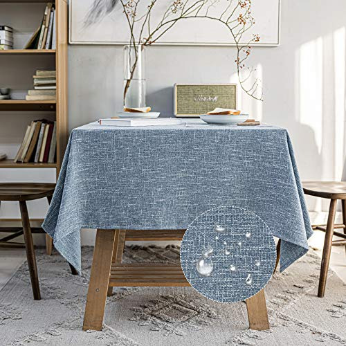 Mantel Redondo Impermeable De Algodón Y Lino Para Mesa