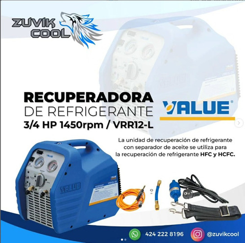 Recuperadora De Refrigerante Marca Vaule 3/4hp