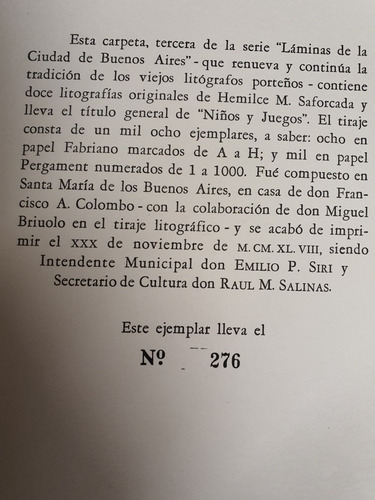 Antigua Suite De Laminas Niños Y Juegos Buenos Aires 1948 (Usado)