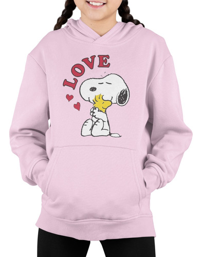 Poleron Infantil Niña Snoopy Charlie Brown Love Estampado Algodon