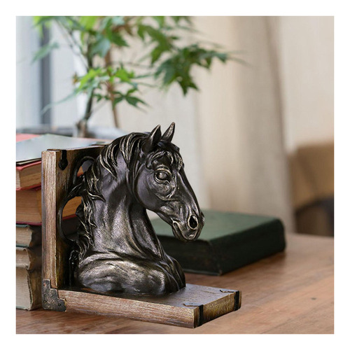 . Caballo Cabeza Estatua Sujetalibros Estatuilla Animal