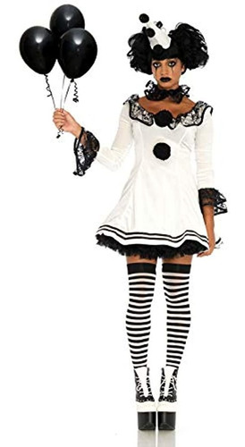 Leg Avenue Womens 3 Pc Pierrot Payaso  Disfraz Para Hallowee