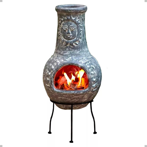 Lareira Lenha Maya Argila Chaminé Suporte Aquecedor Completo Área Interna Externa Ecológica Pré-montada Fogo Estilo Rústico Jardim Decoração Aquecer Inverno Frio
