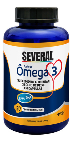 Ômega 3 + Plus 1000mg Several 180 Cápsulas - Óleo De Peixe