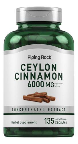 Cápsulas de canela de Ceilán Piping Rock, 6000 mg | 135 Contag