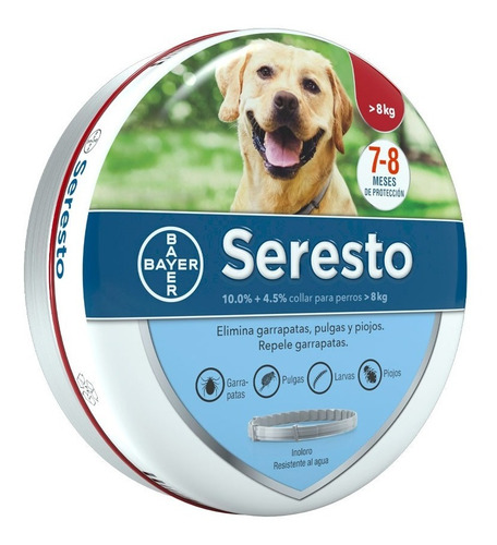 Imagen 1 de 2 de Seresto Gde Collar Antipulgas Y Garrapatas 8 Meses Protec.