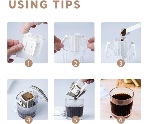 50 Bolsas De Papel De Filtro De Café Portátil Para Colgar