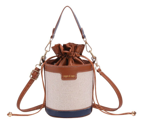 Glamour Bolso Bucket Liviano Al Hombro Confeccionado En Lona