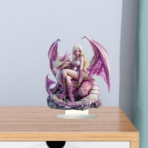 2d Acrílico Dragón Hada De Hadas Mesa Decoración Con La