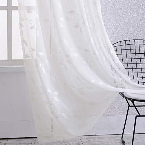 Haperlare Florales Blancas Cortinas Transparentes, Modelo El