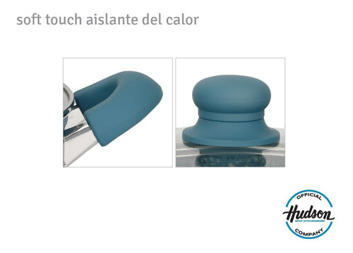 Cacerola Aluminio Forjado Granito Azul Tapa De Cristal 24 Cm