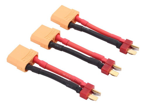Pack De 3 Adaptadores Xt90 Con Conectores T Plug 12awg