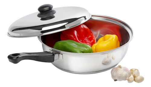 Juego Ollas Batería Cacerola Acero Inox Apto Inducción 4 Pzs Color Gris