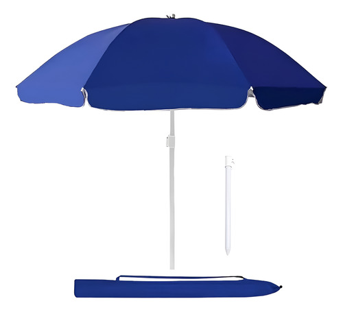 Sombrilla De Playa Y Jardín Reforzada Con Protección Uv Azul