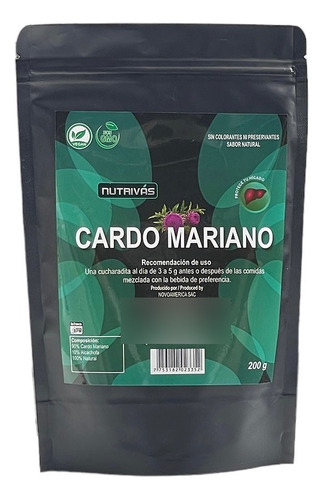 Cardo Mariano En Polvo - Nutrivas X 200 Gr