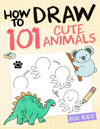 Cómo Dibujar Animales Niños: Libro Dibujo Simple Y Aprender