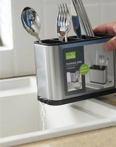 Imagen 3 de 3 de Escurridor De Cubiertos Utensilios Cocina Acero Inoxidable