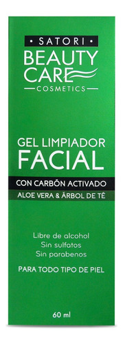 Gel Limpiador Facial Carbón Activado Aloe Vera & Árbol de Té Satori Beauty Care Cosmetics 60ml