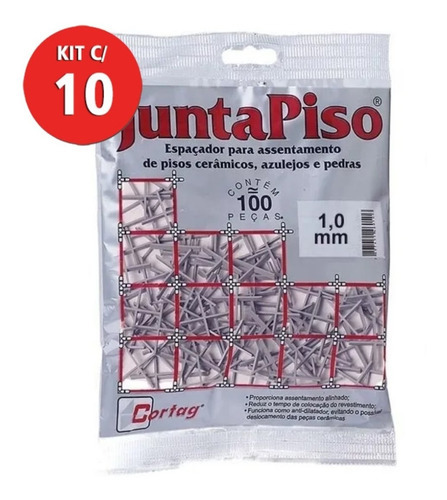 Kit 1000 Espaçador Juntapiso 1mm Cortag