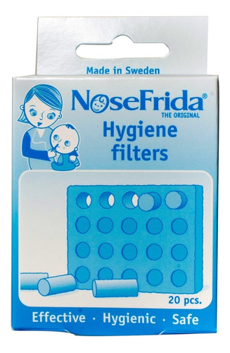 Caixa Com 20 Filtros Refil Para Nosefrida ® 100% Originais Cor Azul