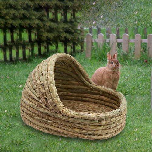 Casa De, Cama, Juguete Para Masticar, Paja 27cmx18cm