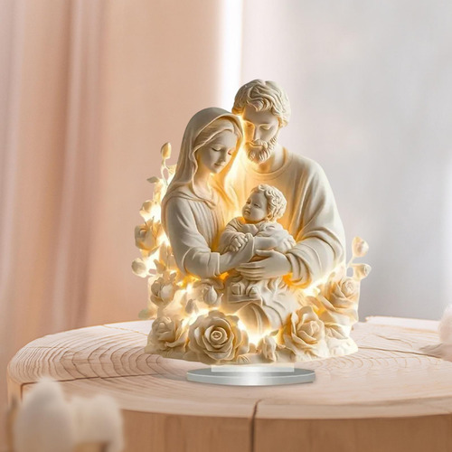 2d Jesús Figura Santa Decoración Familia Sagrada Blanca